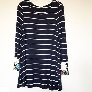 SALE 🍂12PM by Mon Ami Navy Striped Dress Size Sm